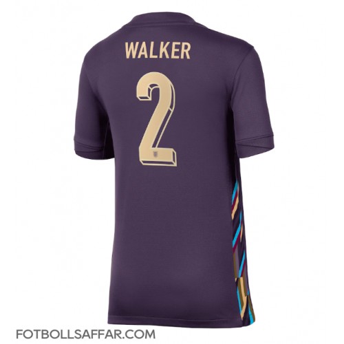 England Kyle Walker #2 Bortatröja Dam EM 2024 Kortärmad